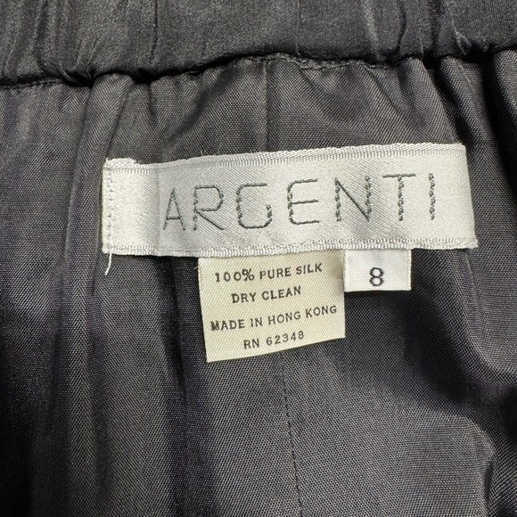 Vintage ARGENTI womens 8 100% Silk Maxi Opera Length Skirt Hong Kong Walk-Slit - Picture 9 of 11
